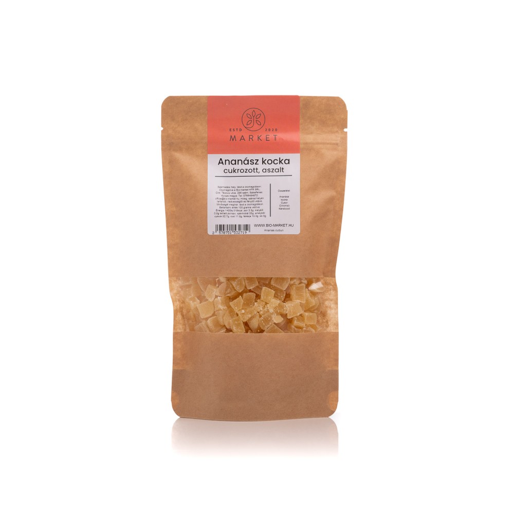 Ananászkocka, cukrozott, aszalt 1kg