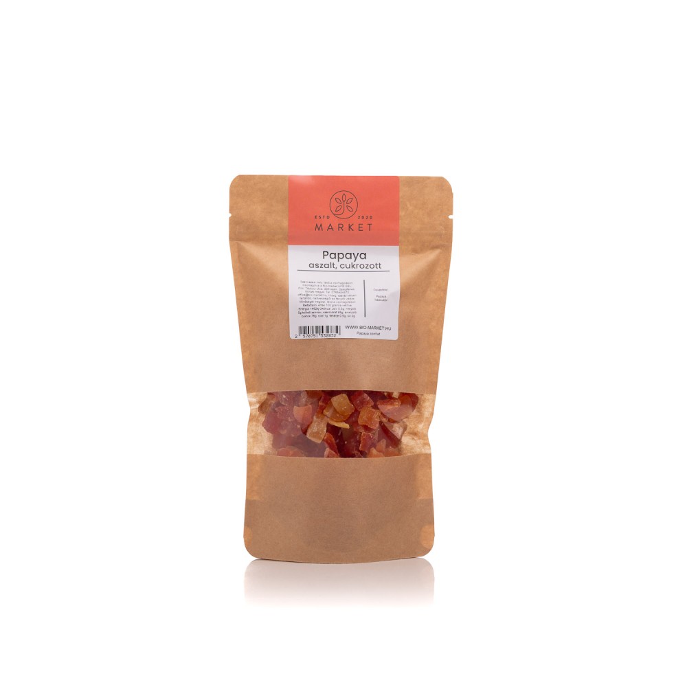 Papaya, aszalt, cukrozott 500g