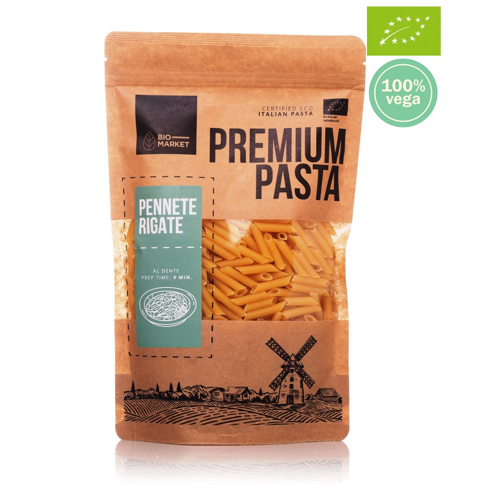 Bio penne tészta, bordázott 400g