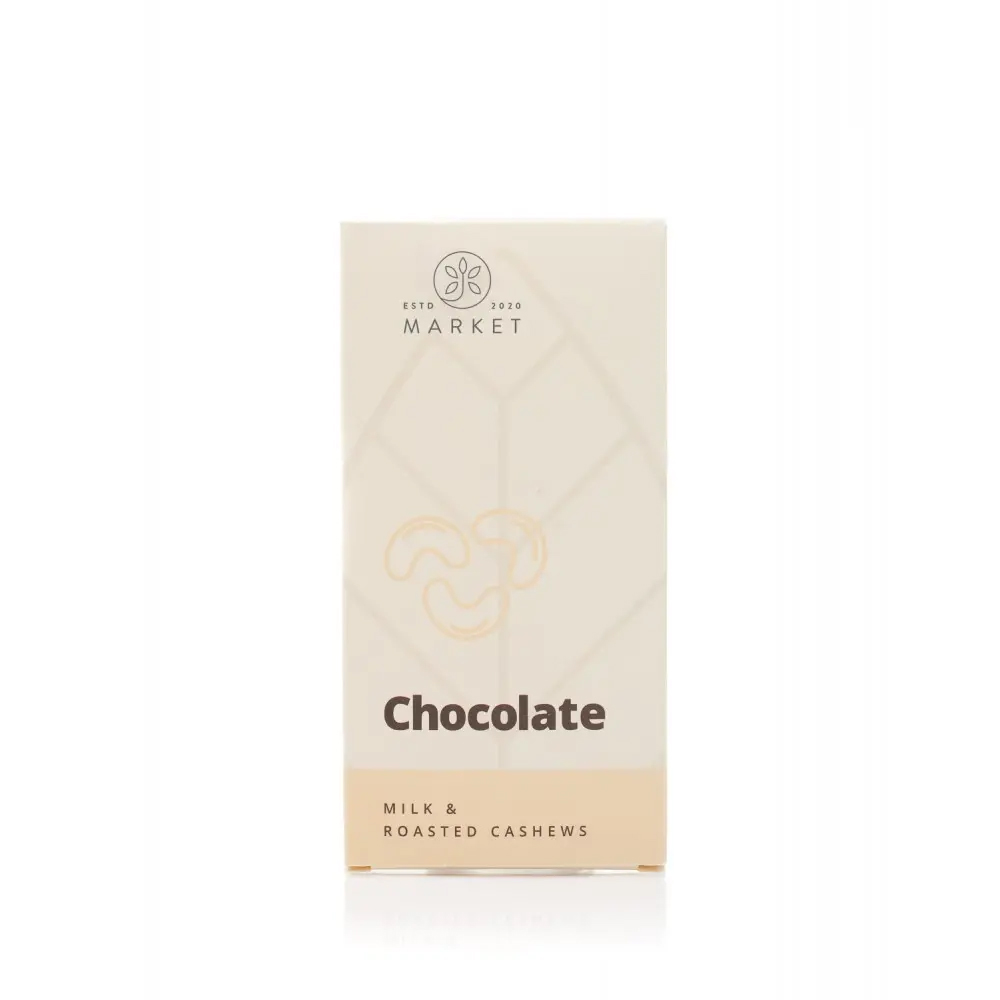 Kézműves csokoládé, tejes, kesudiós 150g